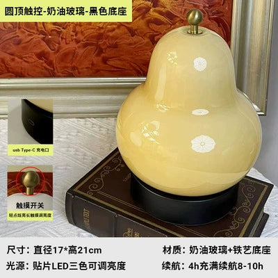 Birnenkopf-Tischlampe, lustige, kreative Nachttischlampe, mittelalterliche warme Atmosphäre, Lampe, Internet-Berühmtheit, Ins-Schlafzimmerlampe 