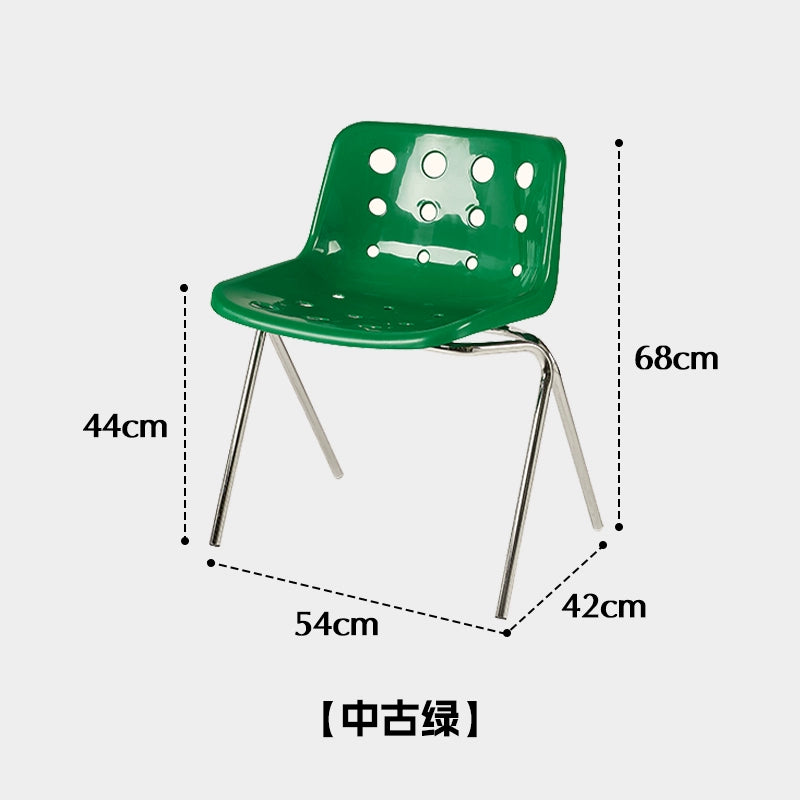 Mittelalterlicher Esszimmerstuhl mit Loch, Käsestuhl, koreanischer Ins-Caféstuhl, Haushaltshocker mit Kunststoffrückenlehne 