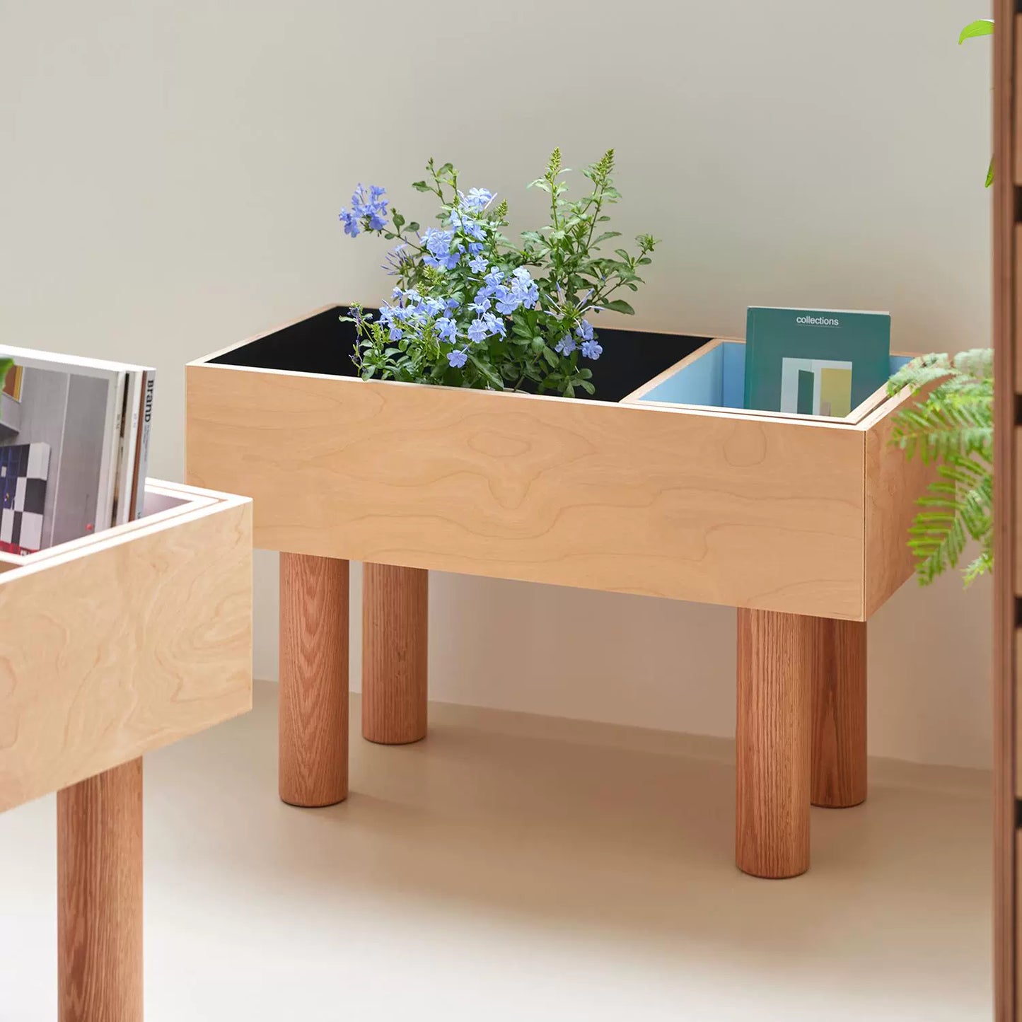 Bodenhohe Blumenständer Nische High-End-Lagerregal Massivholz Ozeanbrett Balkon Grünpflanzen Dekoregal 