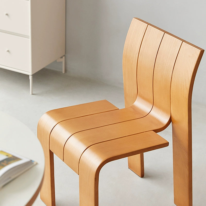 Mittelalterlicher Esszimmerstuhl aus Massivholz, Wabi-Sabi-Stuhl für den Haushalt, einfacher Rückenlehnenhocker, Designgefühl B &amp; B 