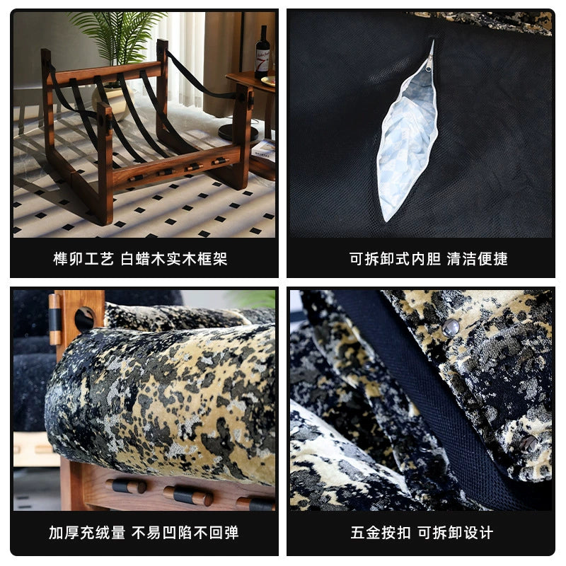 Einzelsofastuhl High-End-Freizeitliege Wohnzimmer Home Mittelalterlicher Designer Lazy Single Chair 