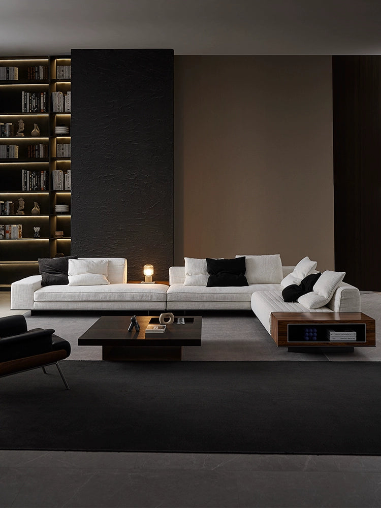 Italian Minimalist Designer Suspended Fabric Leather Villa Large Flat-floor Apartment ROGER Roger Sofa 2022