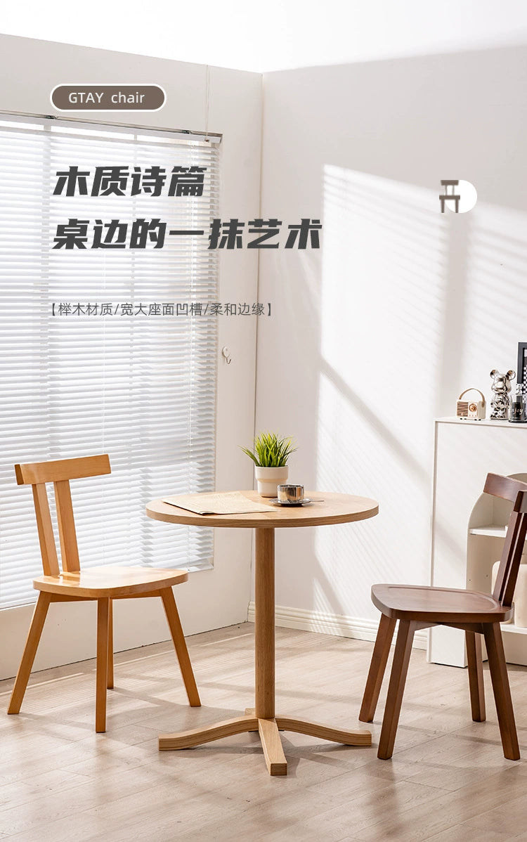 Einfacher Massivholzstuhl Designer Cafe Mittelalterliche Rückenlehne Freizeitstuhl ins Wabi Sabi Hocker 