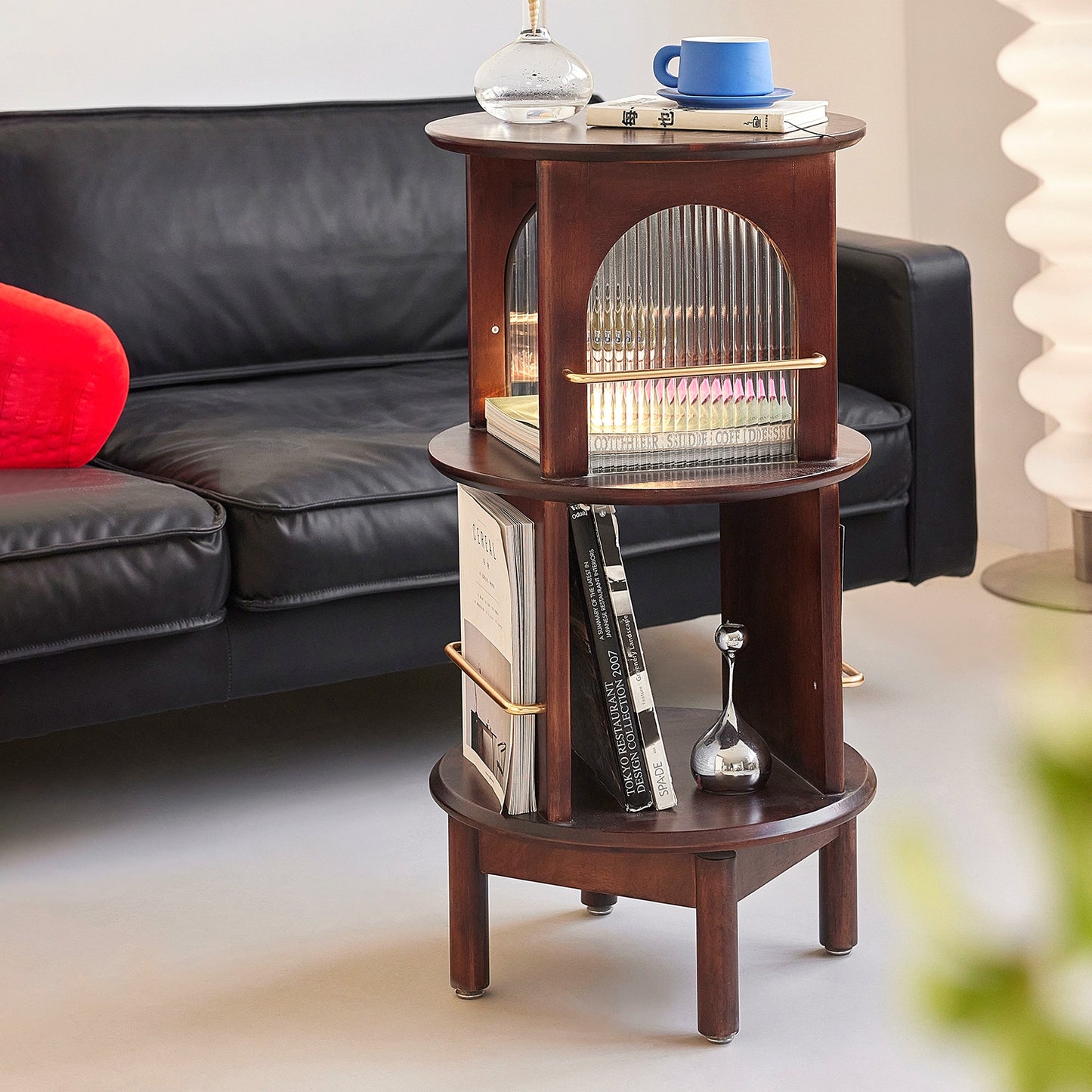 Drehbare Kante Paar Amerikanischen Retro Sofa Seite Schrank Licht Luxus High-end Nacht Rack Ecke Paar 