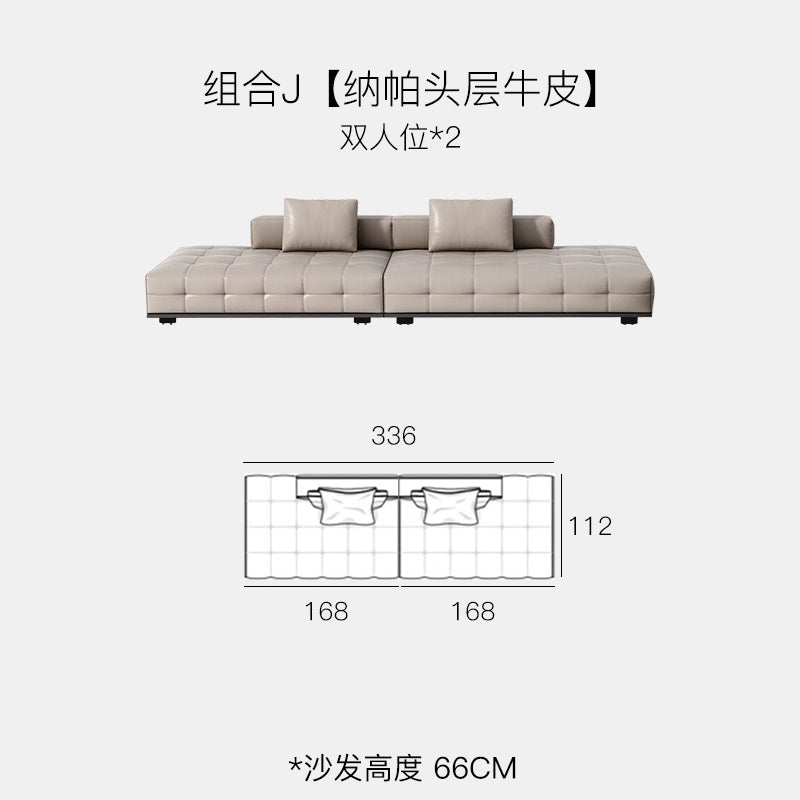 Home Furnishing Italian Minimalist Lawrence First Floor Cowhide Sofa Villa Large Flat Floor Large Apartment Designer Combination