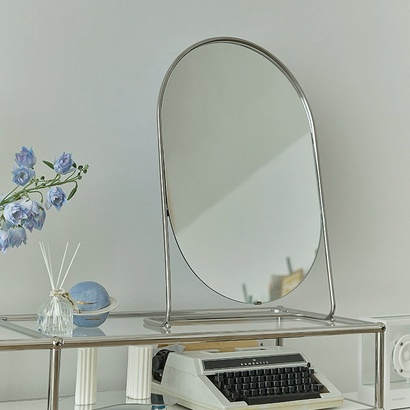 Mittelalterlicher Schminkspiegel, vertikaler Kommodenspiegel, Ins Wind Schmiedeeisen Schlafzimmerspiegel, Licht Luxus, künstlerischer Sinn 