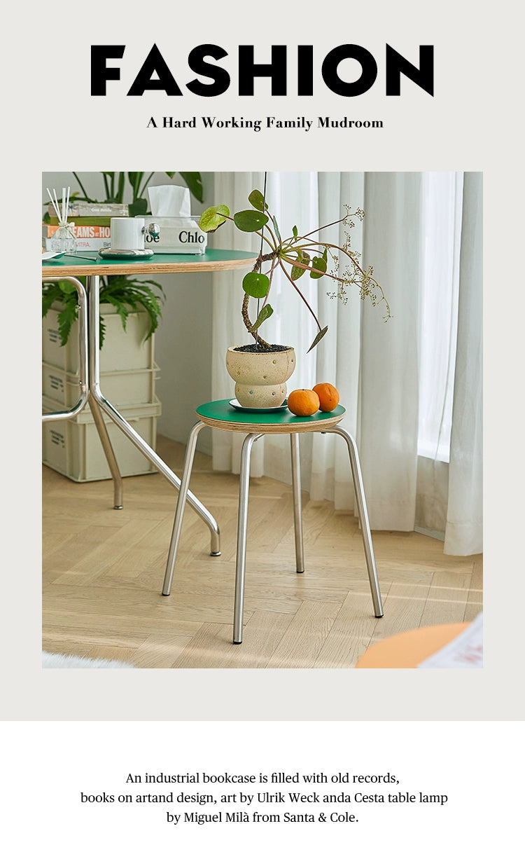 Mittelalterlicher Hocker Massivholz Esszimmerstuhl Haushaltsverdickte kleine Bank einfacher runder Hocker stapelbar Bauhaus-Stil 