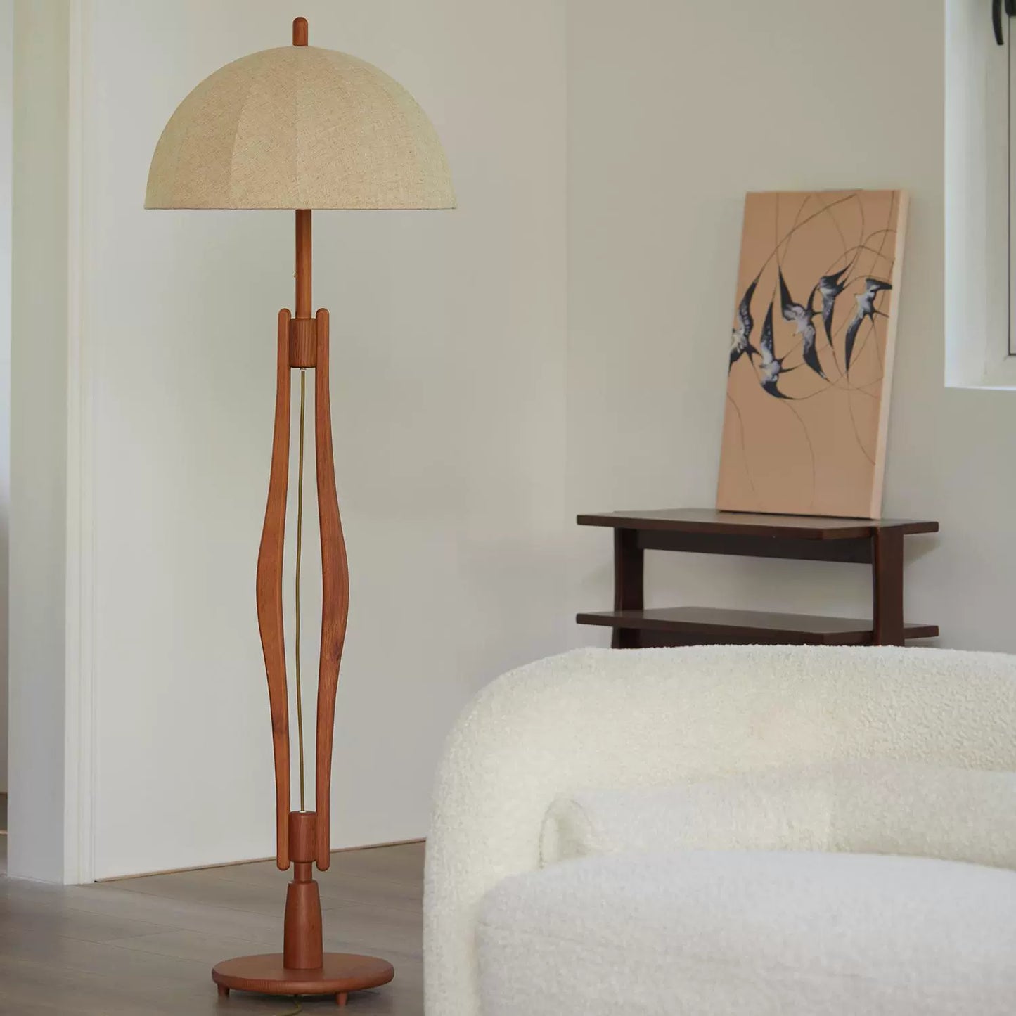 Dekorative Stehlampe mittelalterliche Massivholz-Ambiente-Lampe japanischer Wabi-Sabi-Wind kreative Kunst vertikale Lampe Wohnzimmer 