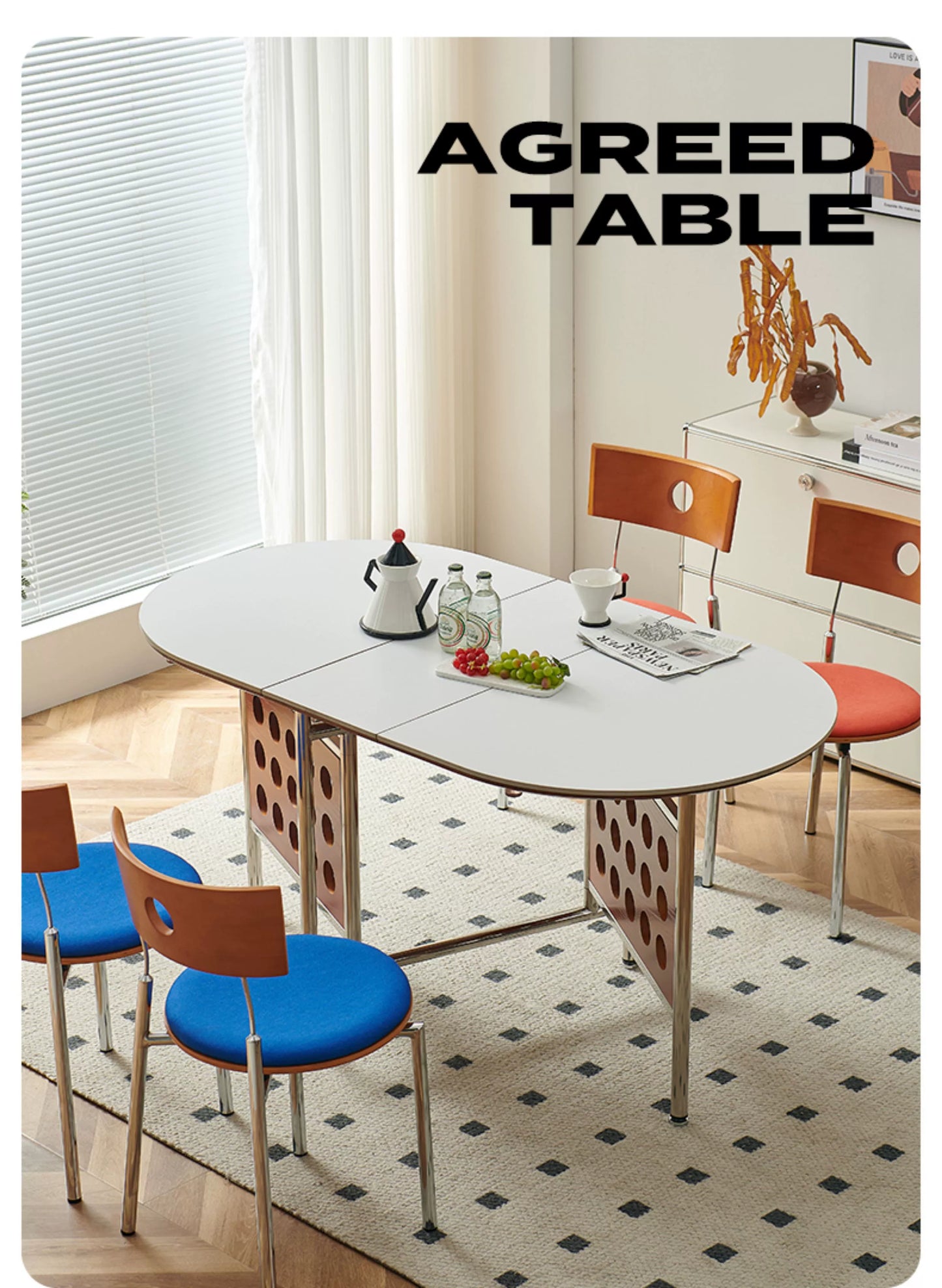 Klappbarer Esstisch aus Steinplatte, kleiner ausziehbarer Tisch für den Haushalt, nordischer mittelalterlicher Esstisch, leichter Luxus, einfach 