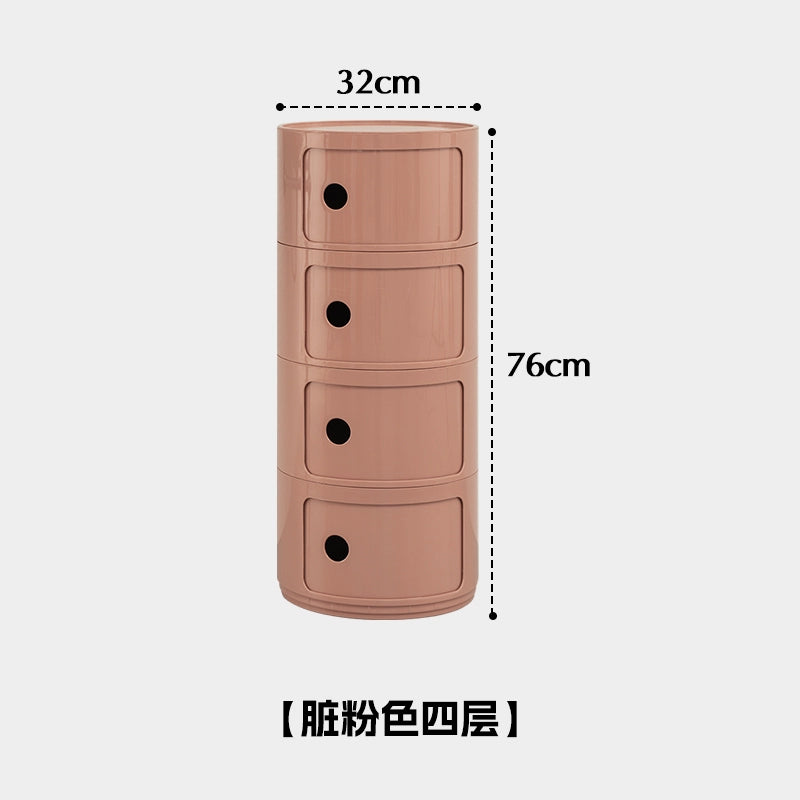 Nachttisch im nordischen Stil Kinderzimmer Kleiner runder Spind Haushaltswohnzimmer Umweltfreundlicher Kunststoffschrank Nachttisch 