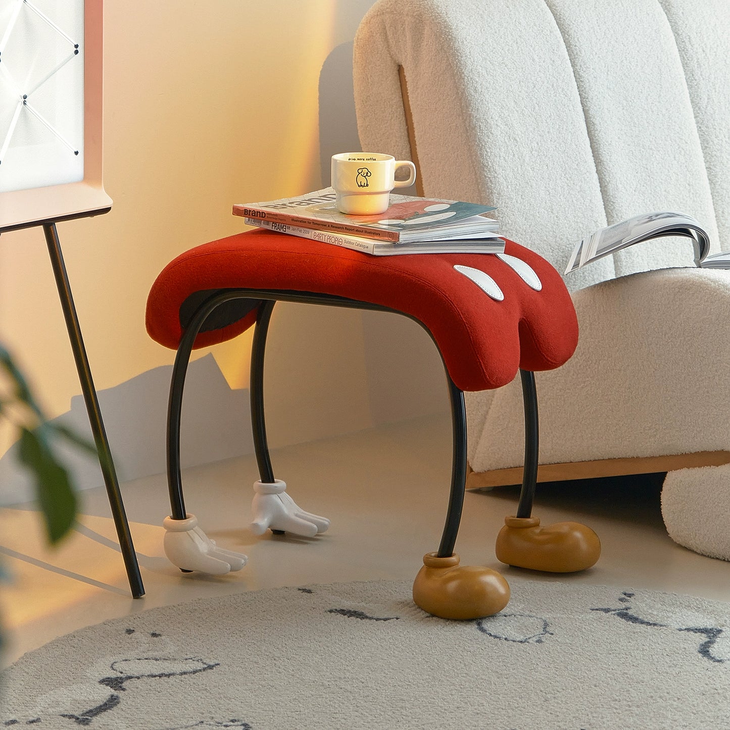 Niedriger Taille Schuhwechselhocker Kreativer niedriger Hocker Wohndekoration Hocker Spaß Flut Spielhaus Sitz Design Sinn 