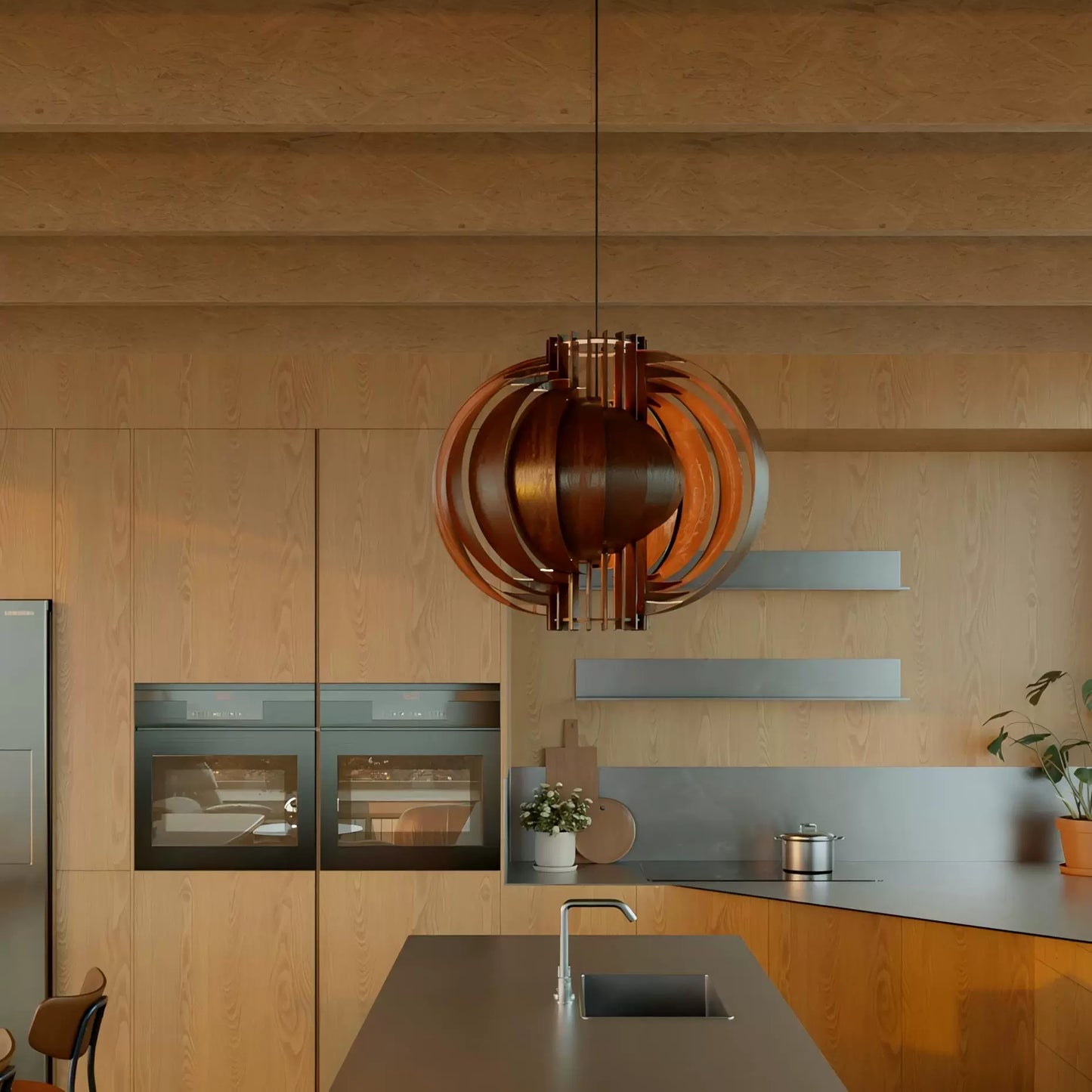 Mittelalterlicher Log Wind Mond Kronleuchter Wabi Sabi Restaurant Kronleuchter Bar Bed and Breakfast Atmosphäre Beleuchtung Kreativität