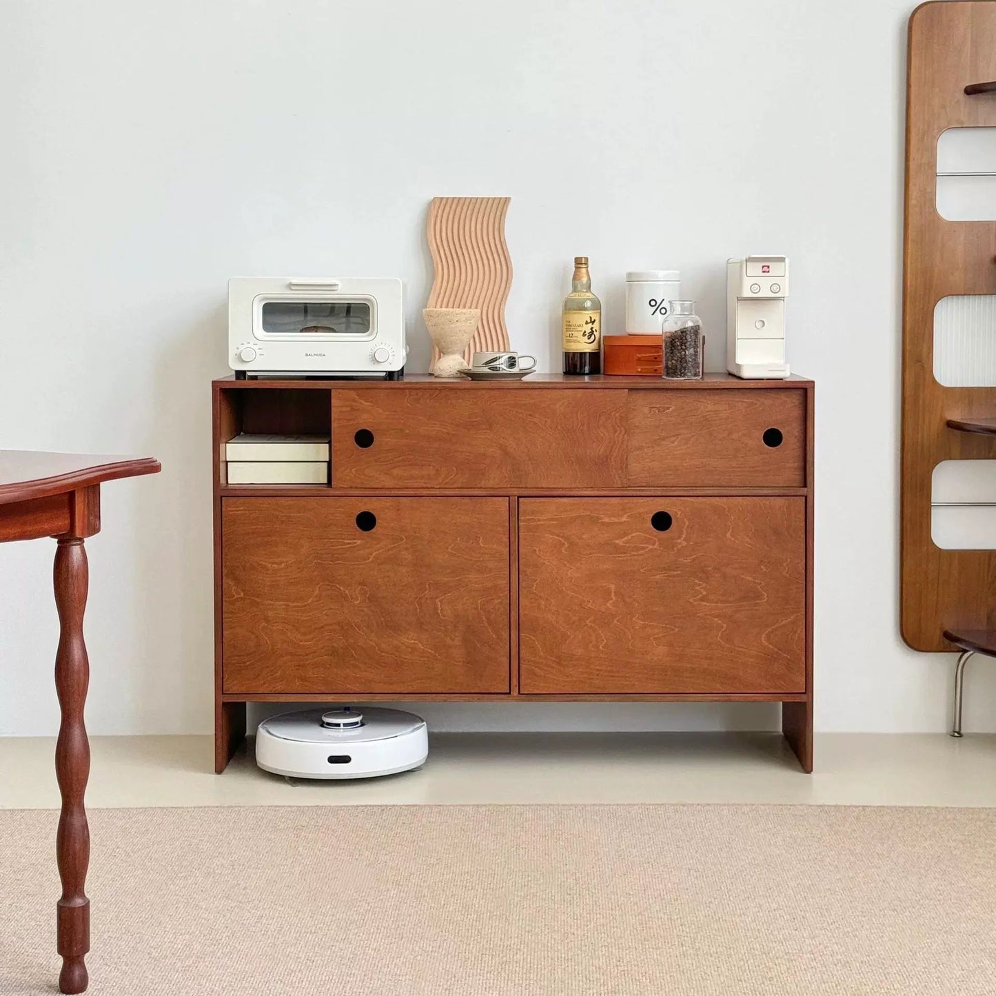 Massivholz-Aufbewahrungsschrank in Ozeanbrett-Ess-Seitenschrank einfacher Retro-TV-Schrank Wohnzimmer-Aufbewahrungsschrank 