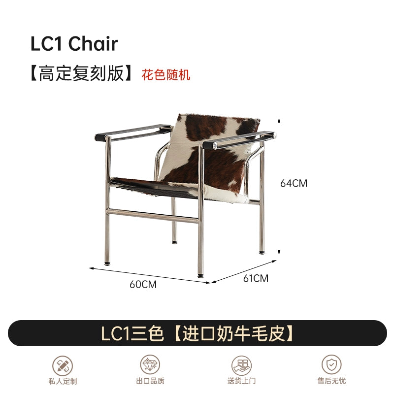Home Furnishing Corbusier Italian Single Sofa Chair Designer Medieval Single Chair Bauhaus LC1 Leisure Chair