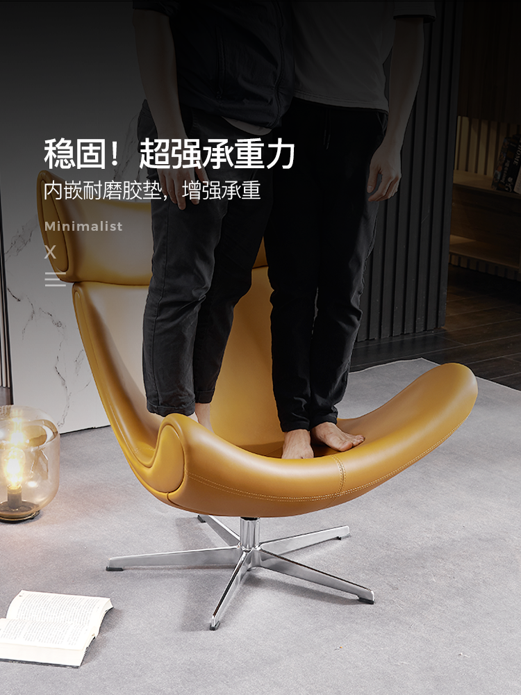Nordic Snail Chair Lazy Sofa Living Room Leather Leisure Chair Designer Light Luxury Balcony Chair Single Rotating Recliner