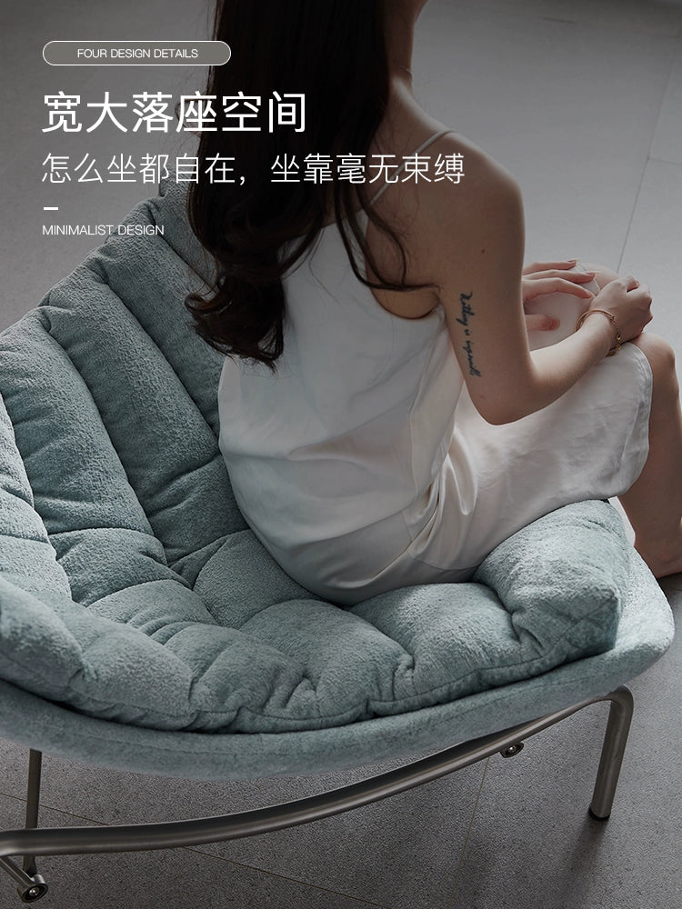 Nordic Creative Rocking Chair Adult Recliner Nap Balcony Living Room Fabric Snail Chair Lazy Leisure Single Sofa