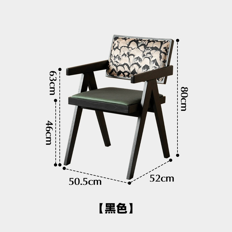 Chandigarh Stuhl Französischer Retro-Esszimmerstuhl aus Massivholz Mittelalterlicher Designerstuhl für Zuhause mit Rückenlehne und Armlehne 