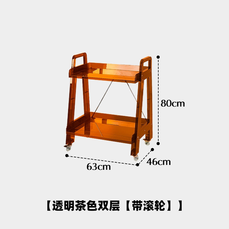 Mehrschichtiger Aufbewahrungsrand, Eckablage, herausnehmbarer Aufbewahrungskorb, nordischer Stil, Ins Popularins, transparenter Trolley 