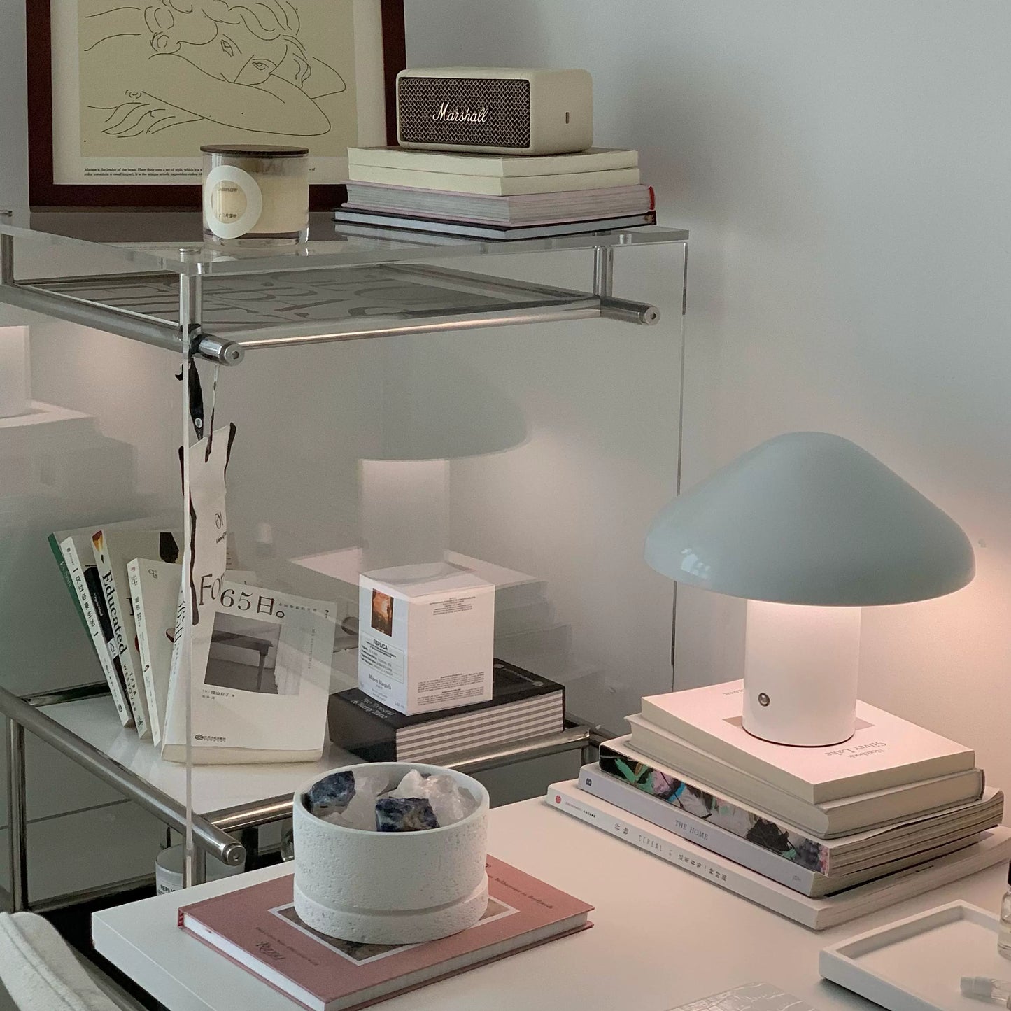 Pilzlampe Nordische dänische Nachttischlampe mittelalterliche Designeratmosphäre dekorative Tischlampe kreatives Zuhause 