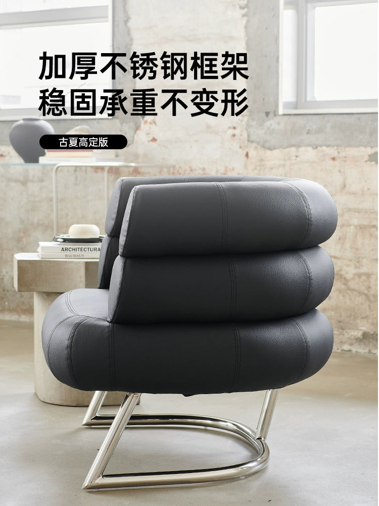 Single Sofa Chair Bibendum Chair Designer Medieval Leather Single Chair Art Light Luxury Minimalist Negotiation Chair