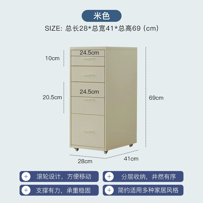 Mobiler Lagerschrank Cremefarbener Wind einfacher Truhenschrank aus Schmiedeeisen Home Schlafzimmer Nachttisch Dopamin kreativ 