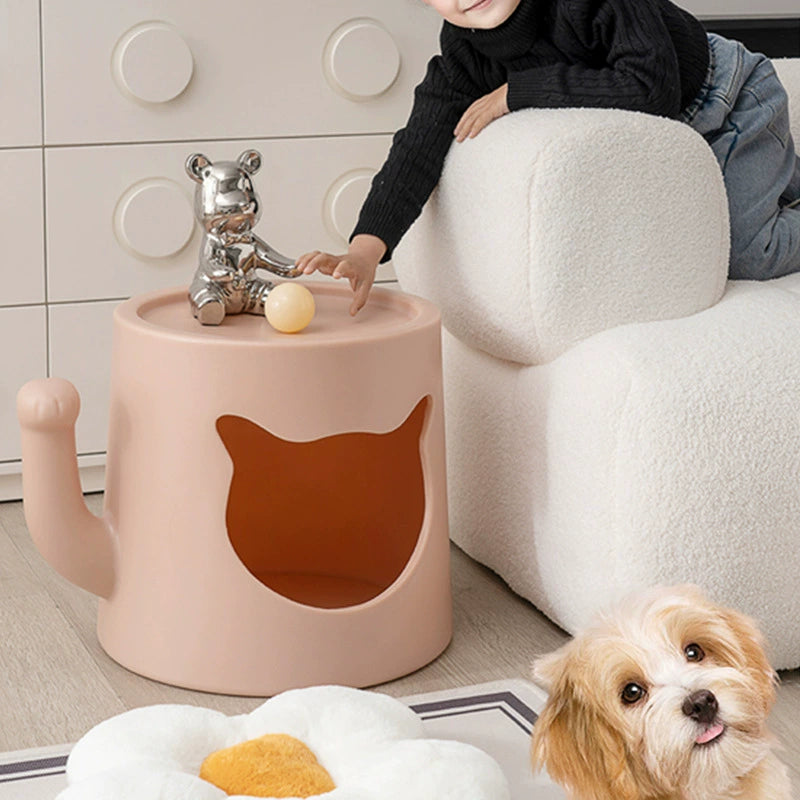 Lucky Cat Couchtisch Katzennest Kreative Cartoon Seite Paar Multifunktionale Lagerung Sofa Regal Nachttisch