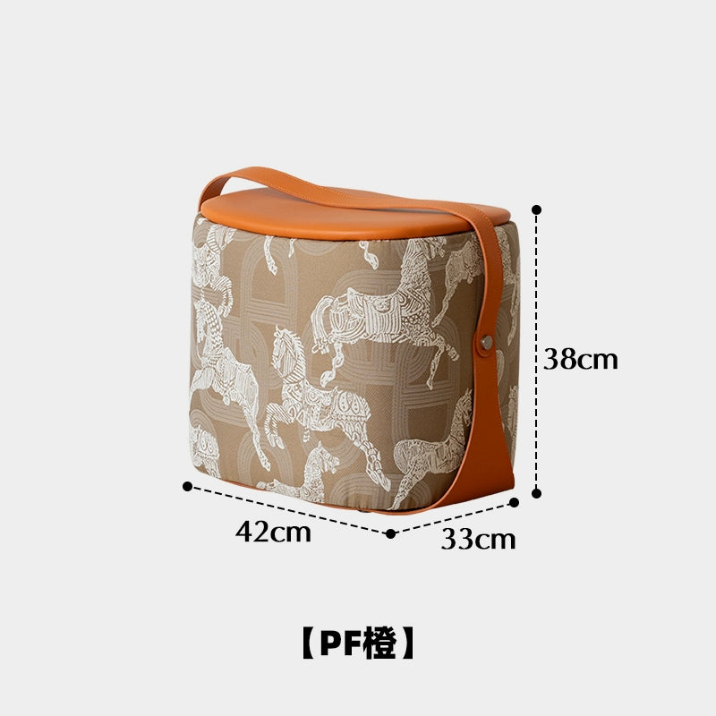 Königlicher Hufeisen-Wickelhocker, kleiner Hocker für das Wohnzimmer, hoher Sinn, leichter Luxus, Handtragesitz, niedriger Hocker 