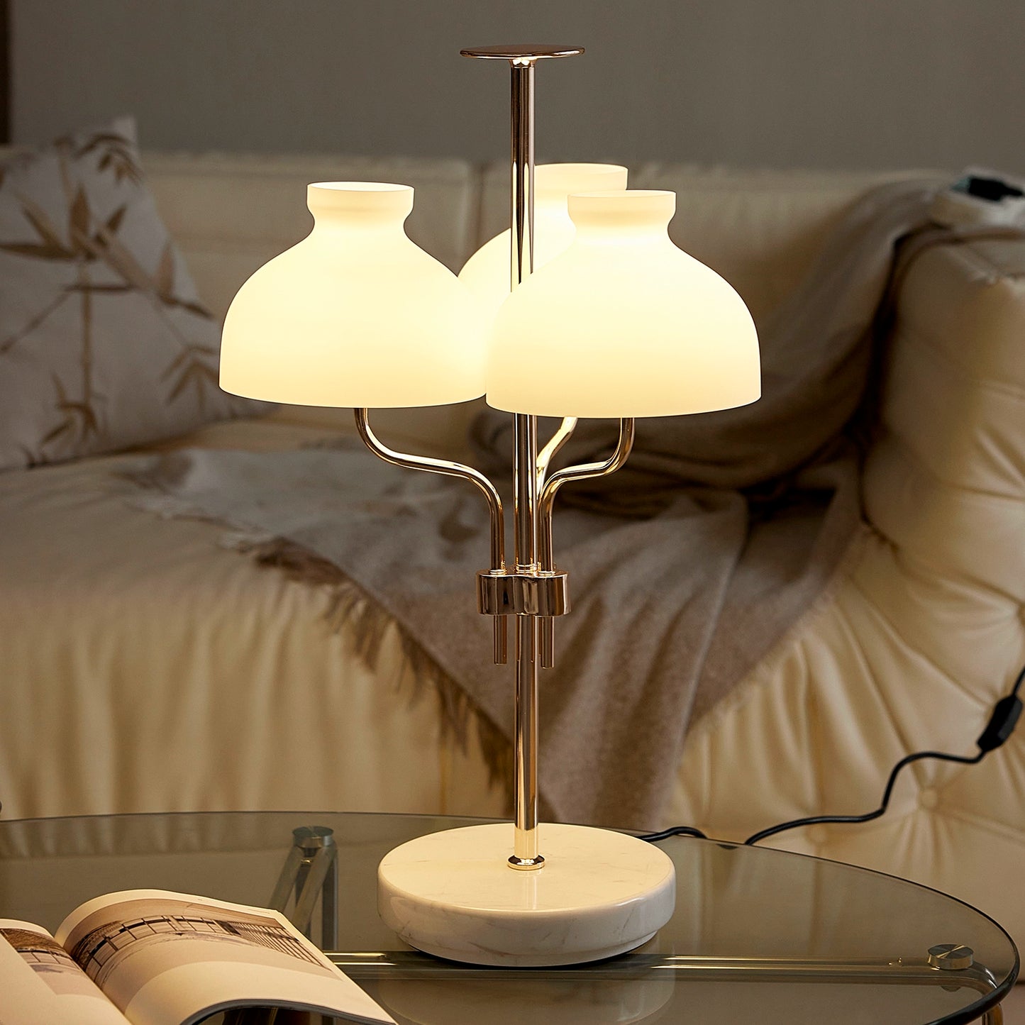 Marmor Nachttischlampe Licht Luxus High-End Dekorative Tischlampe Modell Zimmer Designer Ins Beliebtes Umgebungslicht 