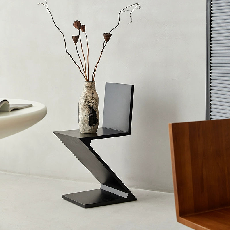 Mittelalterlicher Stuhl Replik Zigzagchair Designer Esszimmerstuhl Kreativer Hocker mit Rückenlehne aus Massivholz Z-Wort 