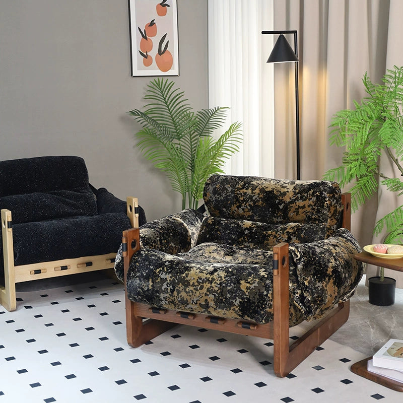 Einzelsofastuhl High-End-Freizeitliege Wohnzimmer Home Mittelalterlicher Designer Lazy Single Chair 