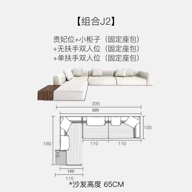 Italian Minimalist Designer Suspended Fabric Leather Villa Large Flat-floor Apartment ROGER Roger Sofa 2022