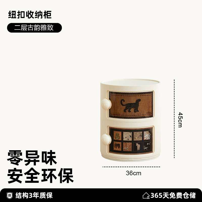 Cremefarbener Wind-Nachttisch, mittelalterlicher nordischer kleiner Wohnungsschrank, Ins-Wind-Schlafzimmer, Kinderschließfach 