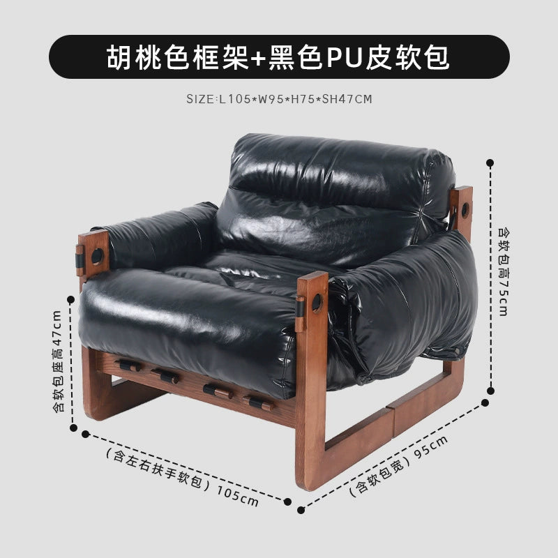 Einzelsofastuhl High-End-Freizeitliege Wohnzimmer Home Mittelalterlicher Designer Lazy Single Chair 