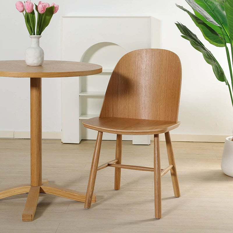 Esszimmerstuhl aus massivem Holz mit Rückenlehne, einfacher Haushaltsstuhl, leichter Luxus, High-End, mittelalterlicher Wabi-Sabi-Wind, Buch-Schreibtischstuhl, Kreativität 