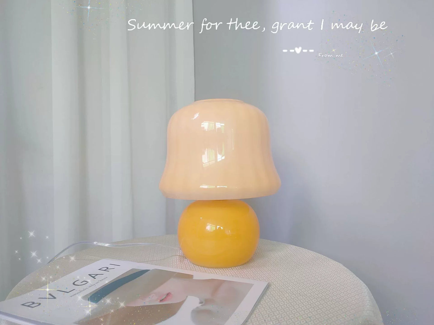 Mittelalterliche Kürbis Schreibtischlampe Ins Wind Mädchen Schlafzimmer Creme Glas Nachttischlampe warme Atmosphäre Lampe 