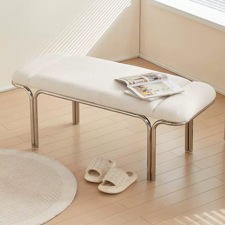 Leichter Luxus-Schuhwechselhocker, weiche Tasche, cremefarbener Wind, langer Hocker, nordischer Bauhaus-Minimalist, Ins-Betthocker 