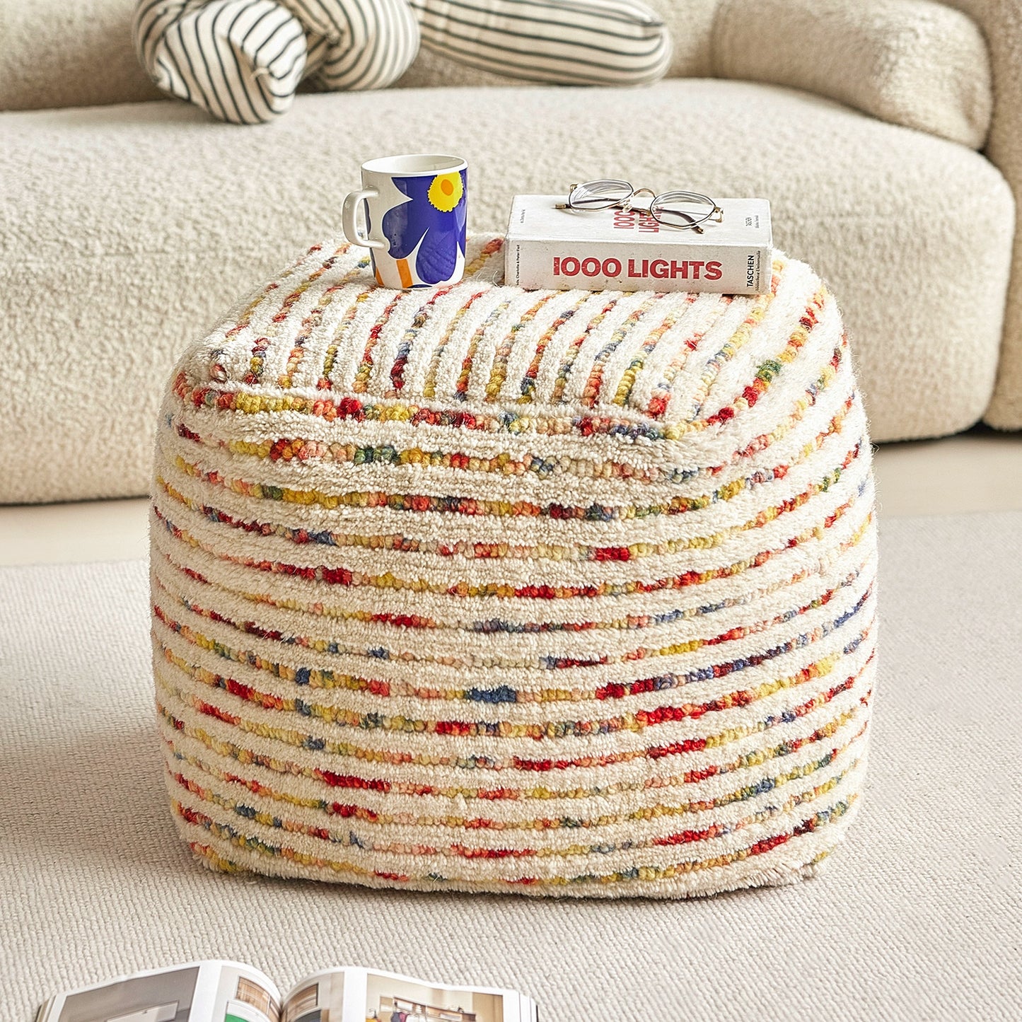 Lazy Sitting Pier Lesekissen auf dem Boden Indien Importiert Balkon Futon Handgewebt Tatami 