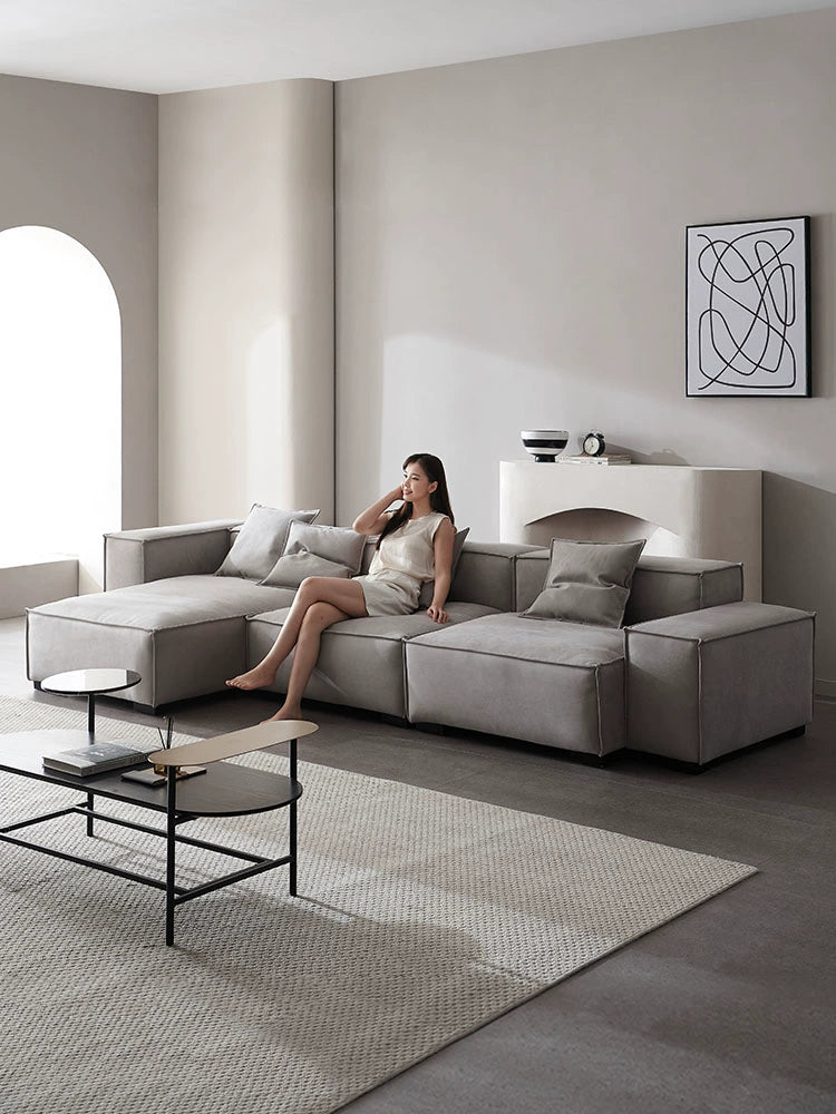Modern Simple Fabric Tofu Block Sofa Module Italian Light Luxury Living Room Small Apartment Minimalist Straight Corner Combination