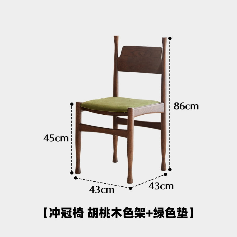 Mittelalterlicher Esszimmerstuhl aus Massivholz, bestickter Stuhl mit weicher Tasche, französischer Retro-Esszimmerstuhl für Cafés, Stuhl mit nordischer Rückenlehne 