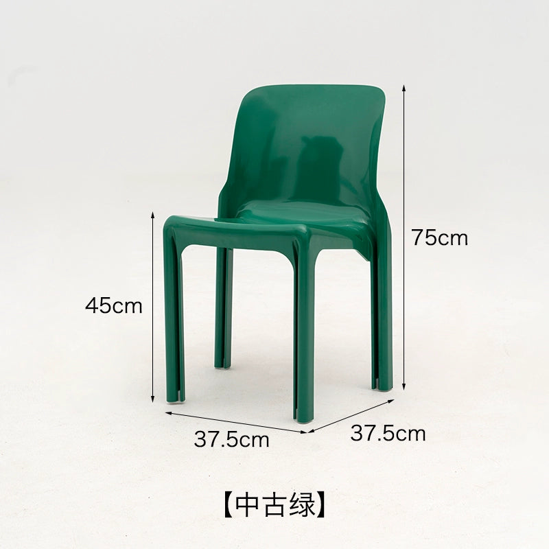 Mittelalterlicher Stuhl aus Kunststoff mit Rückenlehne, stapelbarer Hocker, Ins Popularins, Esszimmerstuhl, einfacher Stuhl für das Arbeitszimmer zu Hause 