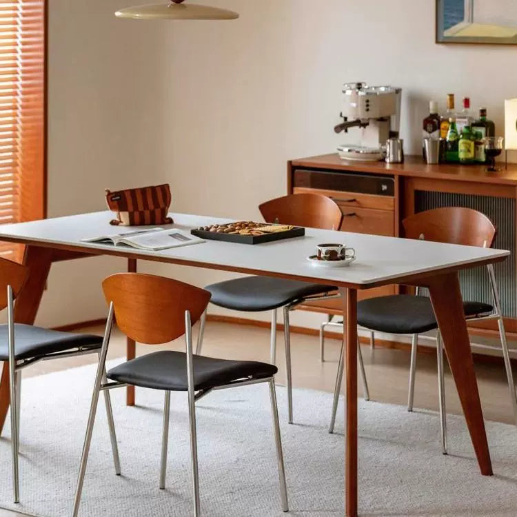 Vogelstuhl Nordischer mittelalterlicher Esszimmerstuhl einfacher Café-Stuhl aus Massivholz mit Rückenlehne kleiner Schreibtischstuhl für Wohnungen 