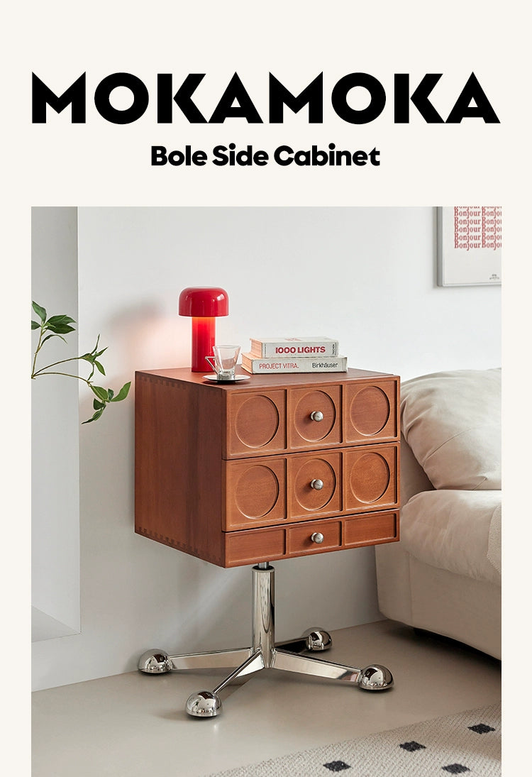 Mittelalterlicher Nachttisch aus Massivholz, Haushalts- und Schlafzimmerschrank, leichter Luxus, High-End-Seitenschrank, Regal, Kreativität 