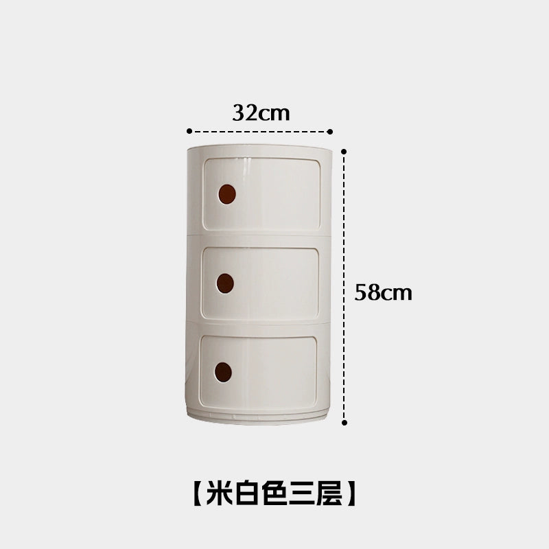 Nachttisch im nordischen Stil Kinderzimmer Kleiner runder Spind Haushaltswohnzimmer Umweltfreundlicher Kunststoffschrank Nachttisch 