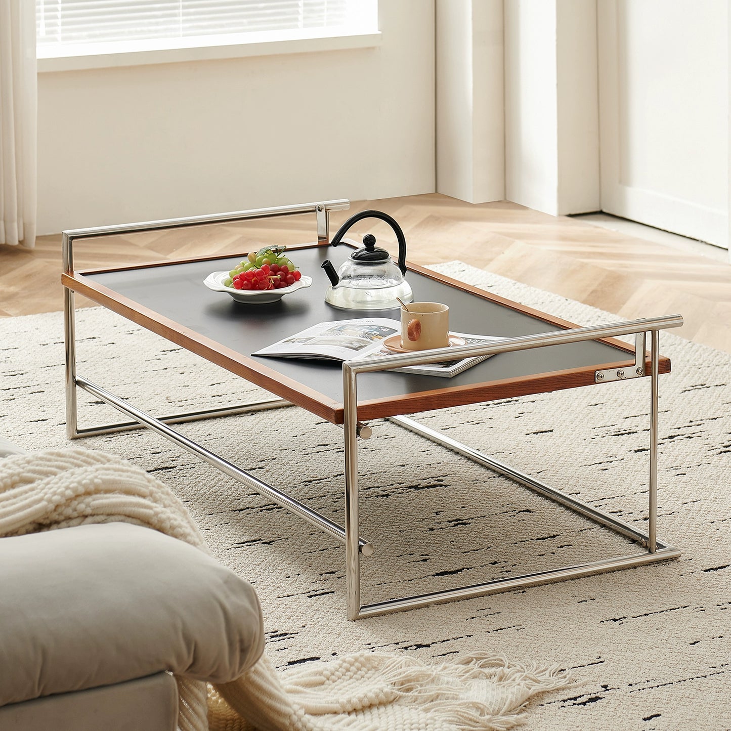 Rio Couchtisch Hubtisch Massivholz Designer Niedriger Tisch Kleine Wohnung Minimalist Bauhaus 