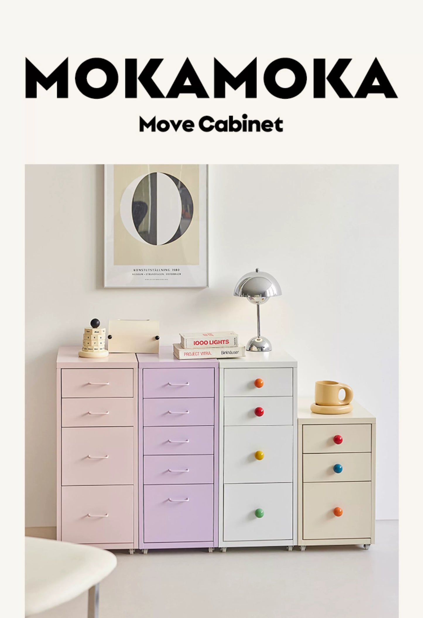 Mobiler Lagerschrank Cremefarbener Wind einfacher Truhenschrank aus Schmiedeeisen Home Schlafzimmer Nachttisch Dopamin kreativ 