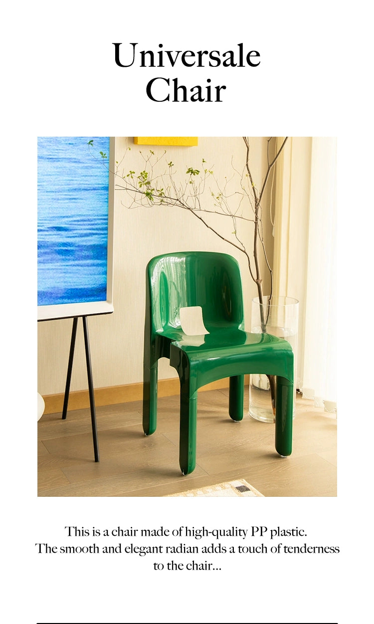 Mittelalterlicher Esszimmerstuhl aus Kunststoff, einfacher Designerstuhl aus Ins, kleine Wohnung, Heim, Freizeit, Rückenlehnenhocker 