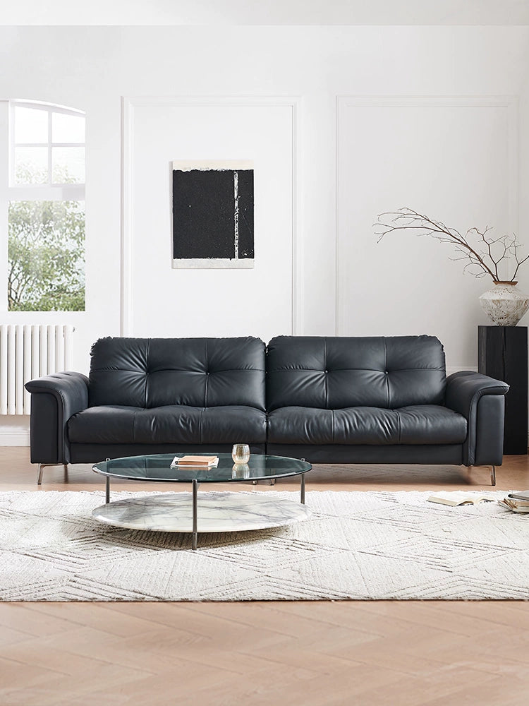 Italian Light Luxury Nebula Sofa Medium Antique Cloud Leather Designer Living Room Small Apartment Straight Row Three-person Sofa