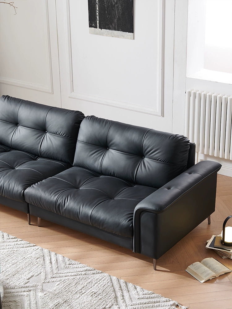 Italian Light Luxury Nebula Sofa Medium Antique Cloud Leather Designer Living Room Small Apartment Straight Row Three-person Sofa