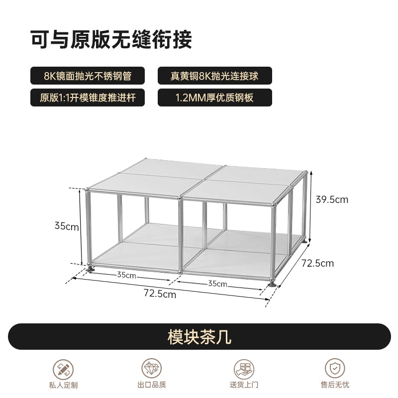 Medieval USM Cabinet Stainless Steel Module Combination Cabinet Living Room Storage Storage Cabinet Dining Side Cabinet Minimalist Locker Bucket Cabinet