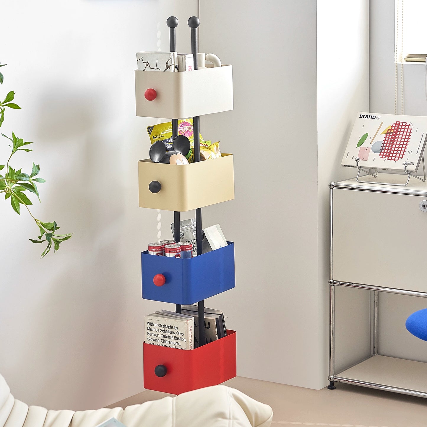 Square Box Bücherregal Wohnzimmer Home Boden Eckregal Kinderzimmer Schmiedeeisen Zeitschriftenständer an der Wand